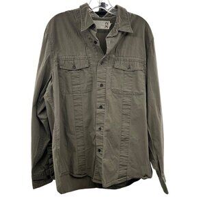 X2 Men's Button Up Shirt Green Size Large Pockets